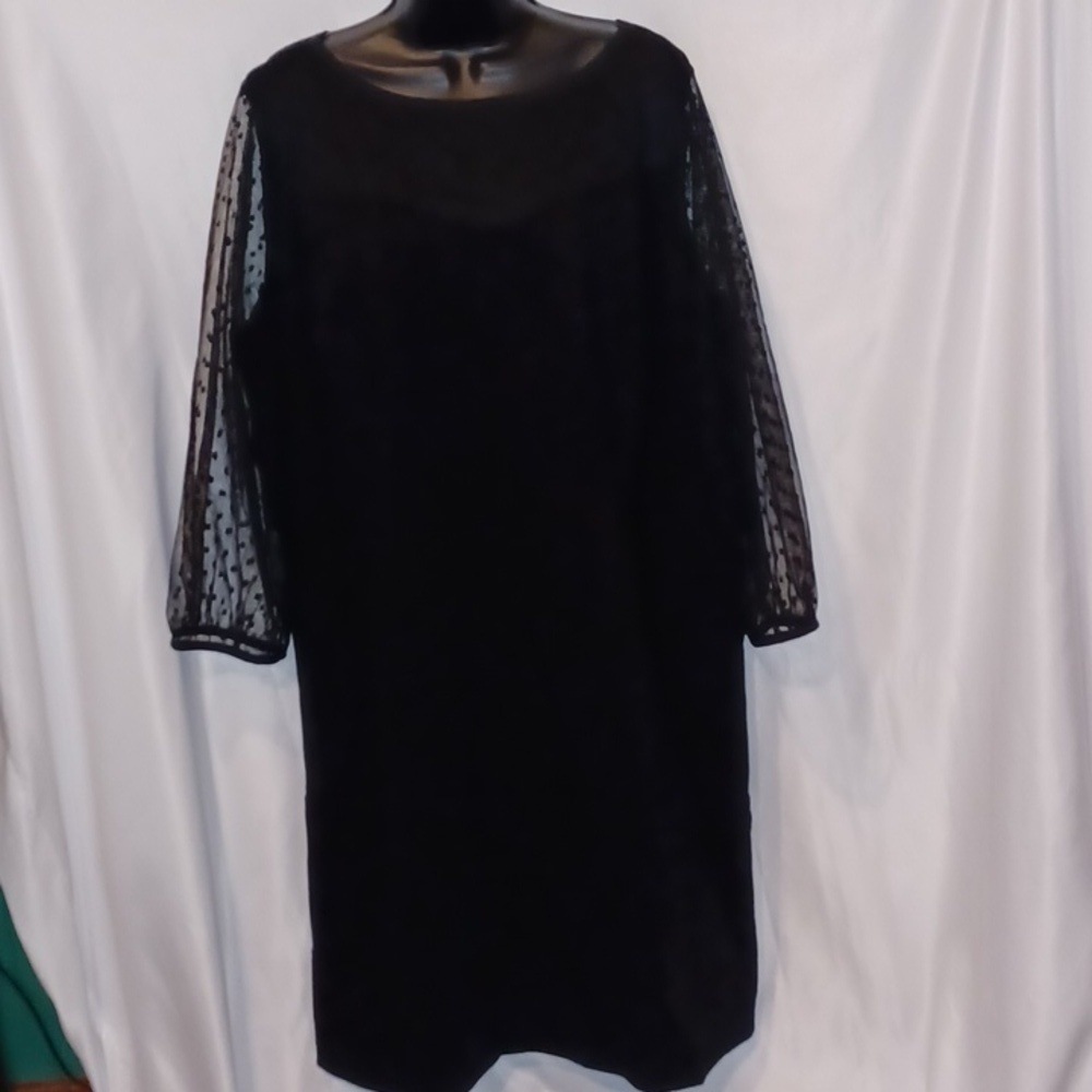 Talbots LBD with sheer sleeves Sz 18W, NWT, PTP=25", 42"L